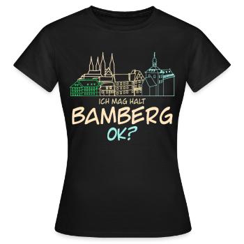 Bamberger J’aime Bamberg - T-shirt Femme - noir - Devant - AI Model Female 172 dark (172cm)