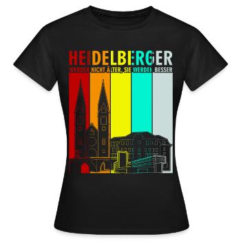 Heidelberg Kirche Heidelberger - Frauen T-Shirt - Schwarz - Vorne - AI Model Female 172 dark (172cm)