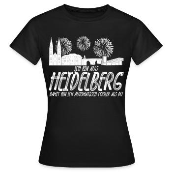 Heidelberg - T-shirt Femme - noir - Devant - AI Model Female 172 dark (172cm)