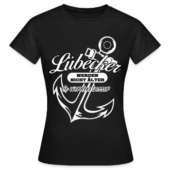 Lübeck Anchor Lübecker - T-shirt Femme - noir - Devant - AI Model Female 172 dark (172cm)