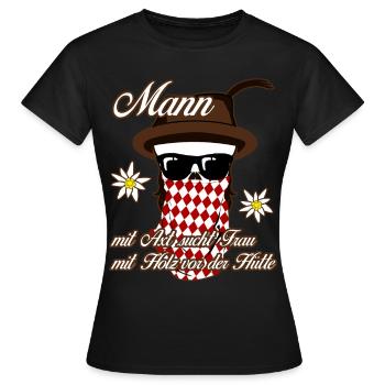 Single Mann Holz Alleinstehend - Frauen T-Shirt - Schwarz - Vorne - AI Model Female 172 dark (172cm)