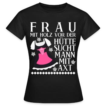 Single Frau Dirndl Alleinstehend - Frauen T-Shirt - Schwarz - Vorne - AI Model Female 172 dark (172cm)