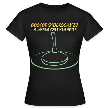 Eisstock Stockschießen Stockschütze - Frauen T-Shirt - Schwarz - Vorne - AI Model Female 172 dark (172cm)