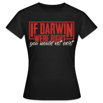 Sarcasme Darwinisme avec ironie - T-shirt Femme - noir - Devant - AI Model Female 172 dark (172cm)