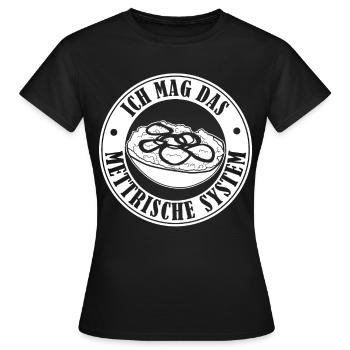 Mettbrötchen Hackfleisch Mettigel Mett - Frauen T-Shirt - Schwarz - Vorne - AI Model Female 172 dark (172cm)