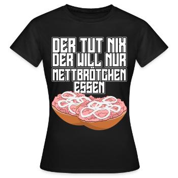 Hackfleisch Mettbrötchen - Frauen T-Shirt - Schwarz - Vorne - AI Model Female 172 dark (172cm)