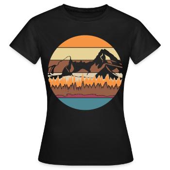 Watzmann Randonnée Rétro Massif du Watzmann - T-shirt Femme - noir - Devant - AI Model Female 172 dark (172cm)