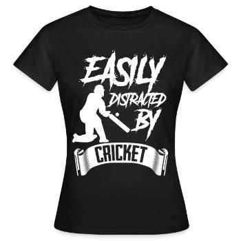 Cricket Cricketers Balle de cricket - T-shirt Femme - noir - Devant - AI Model Female 172 dark (172cm)