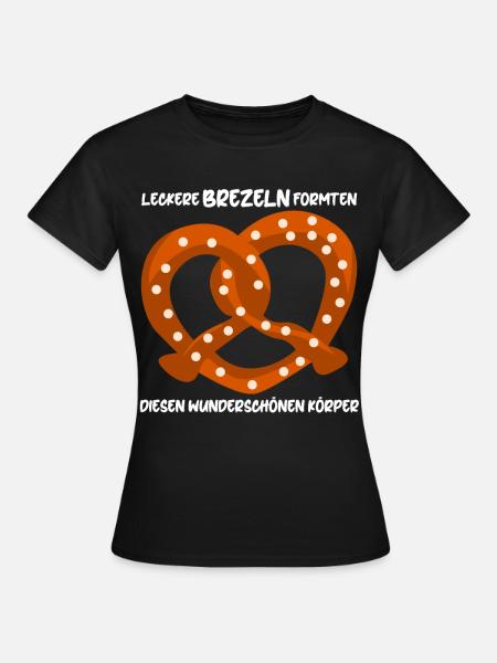 Brezeln Witz Bretzel - Frauen T-Shirt - Schwarz