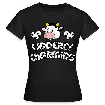 Cow Farmer Veau Veau Vaches de ferme - T-shirt Femme - noir - Devant - AI Model Female 172 dark (172cm)