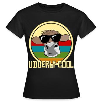 Cow Farmer Veau Ferme Veau Vaches - T-shirt Femme - noir - Devant - AI Model Female 172 dark (172cm)