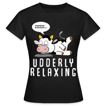 Vache Éleveur Veau endormi Veaux Vaches - T-shirt Femme - noir - Devant - AI Model Female 172 dark (172cm)