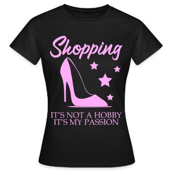 Shopping Shoes High Heels - Women's T-Shirt - black - Front - AI Model Female 172 dark (172cm)