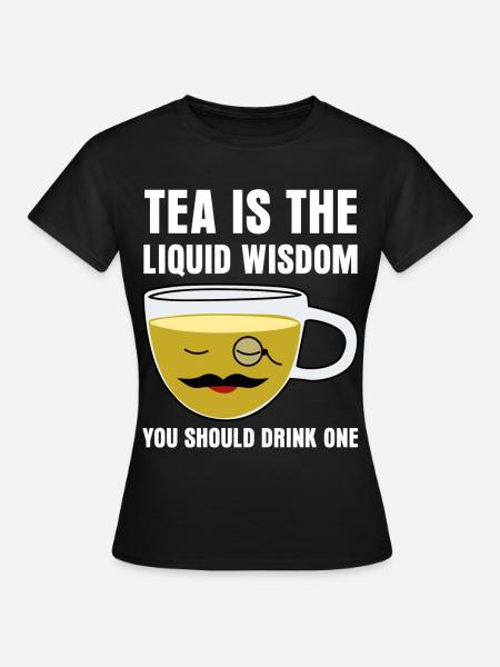 Teetrinker Teetasse lustig Teebeutel Tee - Frauen T-Shirt - Schwarz