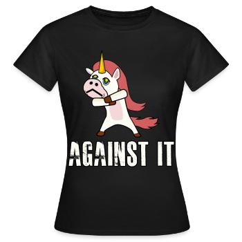 Contre le rejet de la licorne de protestation nö - T-shirt Femme - noir - Devant - AI Model Female 172 dark (172cm)