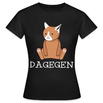 Contre le rejet du chat protestataire nö - T-shirt Femme - noir - Devant - AI Model Female 172 dark (172cm)