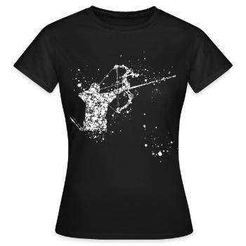 3D Tir à l’arc gouttes de pluie Archer - T-shirt Femme - noir - Devant - AI Model Female 172 dark (172cm)