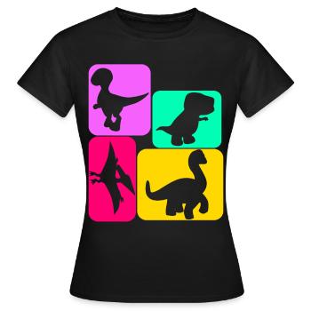 Dinosaure Petit Dinosaure Dinosaure - T-shirt Femme - noir - Devant - AI Model Female 172 dark (172cm)