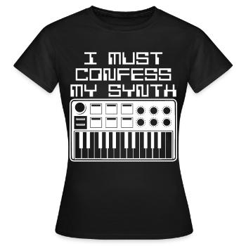 Synthétiseur Synthétiseur Synthétiseurs de musique - T-shirt Femme - noir - Devant - AI Model Female 172 dark (172cm)