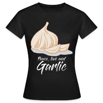Ail Gousses d’ail Knobi - T-shirt Femme - noir - Devant - AI Model Female 172 dark (172cm)