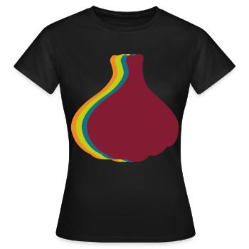 Ail Retro Gousses d’ail - T-shirt Femme - noir - Devant - AI Model Female 172 dark (172cm)