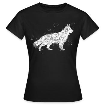 Berger allemand Berger Blanc Chiens - T-shirt Femme - noir - Devant - AI Model Female 172 dark (172cm)