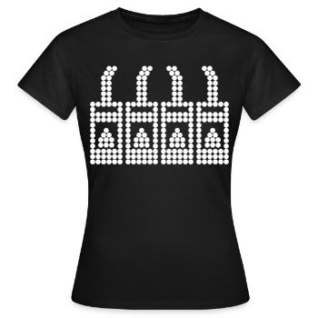 Kamin Ofen Kaminofen - Frauen T-Shirt - Schwarz - Vorne - AI Model Female 172 dark (172cm)