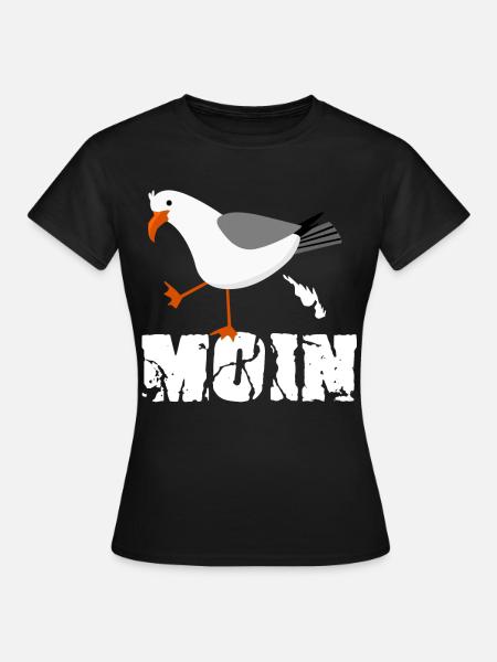 Moin Nodesee Möwe Norddeutsch - Frauen T-Shirt - Schwarz
