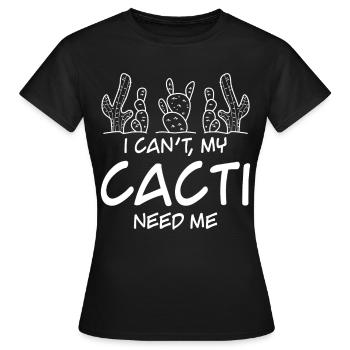 Cactus Garden Cacti - Frauen T-Shirt - Schwarz - Vorne - AI Model Female 172 dark (172cm)