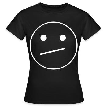 Emoji Skizze neutral weiß - Frauen T-Shirt - Schwarz - Vorne - AI Model Female 172 dark (172cm)