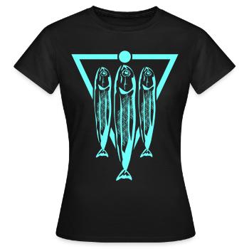 Sardine Herring Fishing Sardines Herring - Women's T-Shirt - black - Front - AI Model Female 172 dark (172cm)