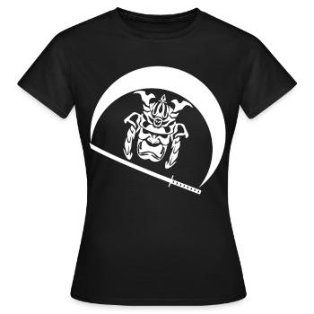 Samuraischwert Katana Ninjaschwert - Frauen T-Shirt - Schwarz - Vorne - AI Model Female 172 dark (172cm)