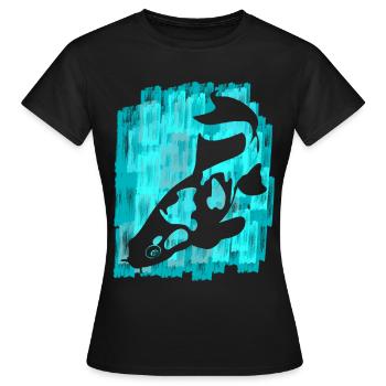 Koi Carpe Poisson Koi - T-shirt Femme - noir - Devant - AI Model Female 172 dark (172cm)