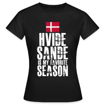 Hvide Sande Flagge Dänemark - Frauen T-Shirt - Schwarz - Vorne - AI Model Female 172 dark (172cm)
