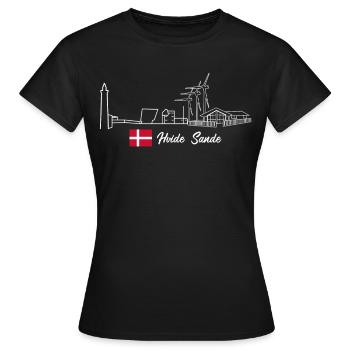 Hvide Sande Leuchtturm Windrad Dänemark - Frauen T-Shirt - Schwarz - Vorne - AI Model Female 172 dark (172cm)