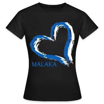 Griechenland Malaka Herz Grieche - Frauen T-Shirt - Schwarz - Vorne - AI Model Female 172 dark (172cm)
