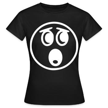 Emoji Skizze erschrocken weiß - Frauen T-Shirt - Schwarz - Vorne - AI Model Female 172 dark (172cm)