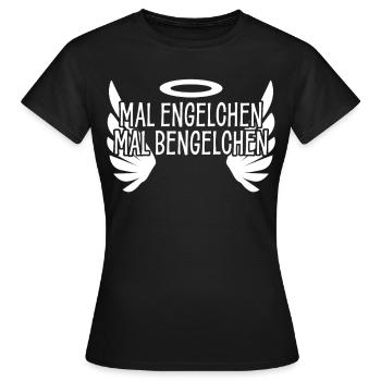 Bengelchen Engelchen Engel Bengel - Frauen T-Shirt - Schwarz - Vorne - AI Model Female 172 dark (172cm)