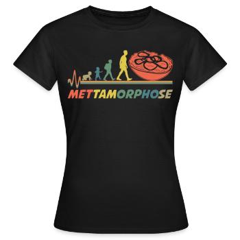 Mettbrötchen Hackfleisch Mett - Frauen T-Shirt - Schwarz - Vorne - AI Model Female 172 dark (172cm)