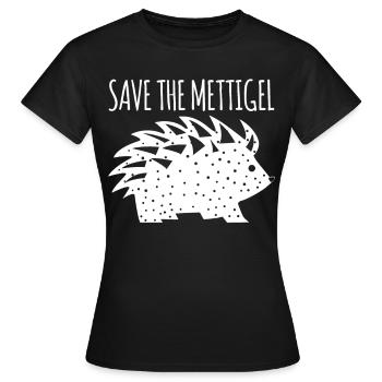 Mettigel Hackfleisch Mett Mettbrötchen - Frauen T-Shirt - Schwarz - Vorne - AI Model Female 172 dark (172cm)