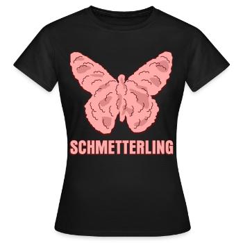 Hackfleisch Schmetterling Mett - Frauen T-Shirt - Schwarz - Vorne - AI Model Female 172 dark (172cm)