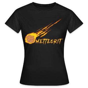 Mettbrötchen Meteorit Hackfleisch Mett - Frauen T-Shirt - Schwarz - Vorne - AI Model Female 172 dark (172cm)
