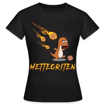 Mettbrötchen Hackfleisch Meteorit Mett - Frauen T-Shirt - Schwarz - Vorne - AI Model Female 172 dark (172cm)