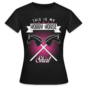 Hobby Equitation Hobby Horsing - T-shirt Femme - noir - Devant - AI Model Female 172 dark (172cm)