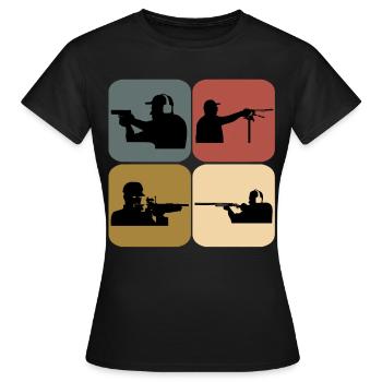 Club de tir sportif rétro - T-shirt Femme - noir - Devant - AI Model Female 172 dark (172cm)