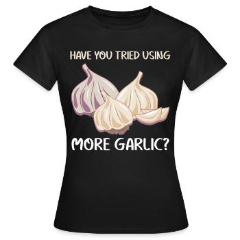 Ail Gousses d’ail - T-shirt Femme - noir - Devant - AI Model Female 172 dark (172cm)