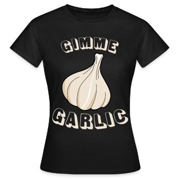 Ail disant gousse d’ail - T-shirt Femme - noir - Devant - AI Model Female 172 dark (172cm)