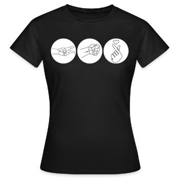 Kpop Doigt Musique pop coréenne K-Pop - T-shirt Femme - noir - Devant - AI Model Female 172 dark (172cm)