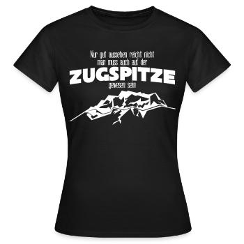Zugspitze Berge Bergsteigen - Frauen T-Shirt - Schwarz - Vorne - AI Model Female 172 dark (172cm)
