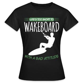 Wakeboarder Wakeboarding Wakeboard - Women's T-Shirt - black - Front - AI Model Female 172 dark (172cm)
